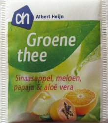 Albert Heijn Groene Thee Sinaasappel meloen papaja & alo vera - b